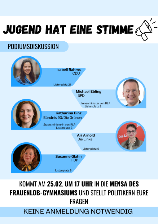 Podiumsdiskussion der Stadt-Schüler:innenvertretung Mainz